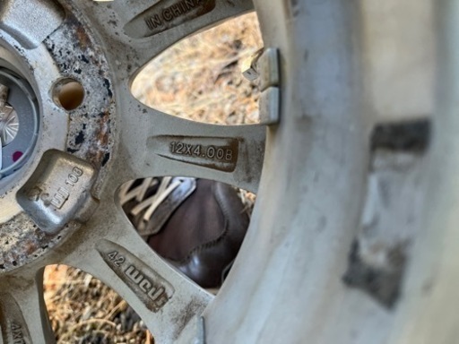 お取引中:軽トラ・軽バン アルミホイール 12インチ4.0J +42 おまけタイヤ 145 r 12 6PR 