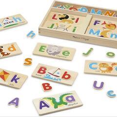 ⭐美品⭐ 木製  はめこみパズル 英語アルファベッドの画像