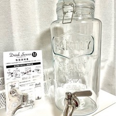 2.5L ドリンクサーバー コンブチャ ガラス製 ステンレス蛇口