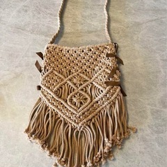 かぎ針編み　フリンジバッグ　ショルダーバッグの画像