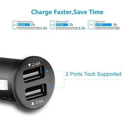 ④  iPhone Android USB  シガーソケット 車載充電器 2ポート 超小型の画像