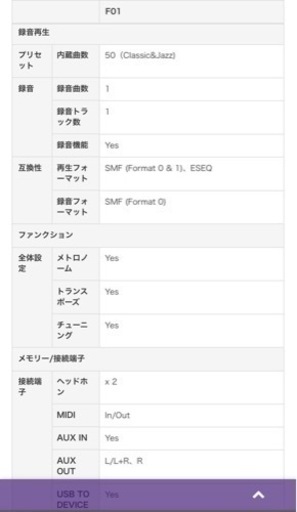 ヤマハ　電子ピアノ　MODUS F01  イス付き