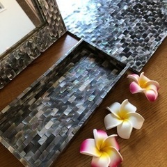 シェルの卓上ミラー3点セットの画像