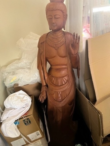 160cm木彫り観音像