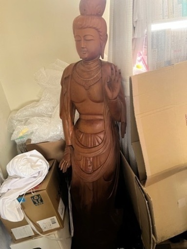 160cm木彫り観音像