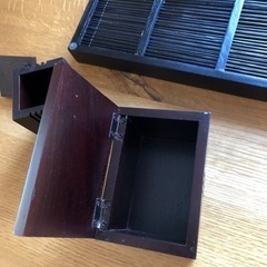 バリ職人によるチーク材の小物入れ3点セットの画像