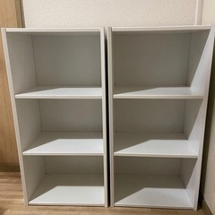 3段ボックス　2個セット　収納　カラーボックス付きの画像