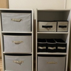 3段ボックス　2個セット　収納　カラーボックス付き