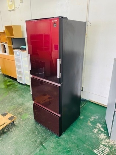 新生活応援定価15万円 2018年製 SHARP シャープ 3ドア 356L 冷凍冷蔵庫 SJ-GW36E-R グラデーションレッド