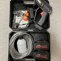 POXITY 高圧洗浄機 コードレス 充電式 水圧洗浄機 洗車 自吸式 庭/屋外/外壁/掃除 （3000mah*２個バッテリー付）の画像