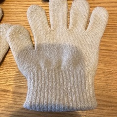 【USED】☆２枚重ね手袋☆ブラウン×ベージュ☆暖かい☆の画像