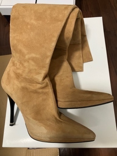 COMEX 24.0cm キャメル　ピンヒールニーハイブーツ　箱付き