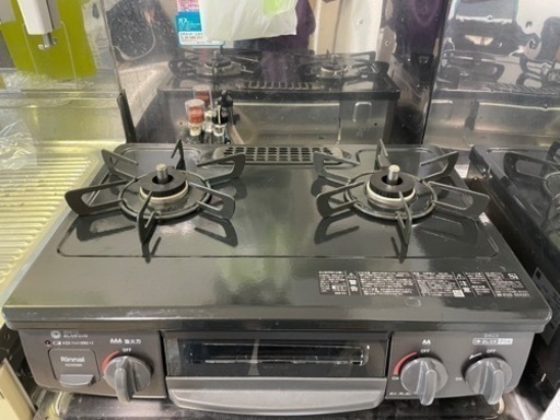リンナイ ガステーブル 都市ガス12A・13A用 幅約56cm 片面焼きグリル 左強火力 KG35NBKL/13A ブラック