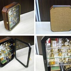 金属製 ミニチュア雑貨 11点セット 洋風 コレクションケース付 オブジェ インテリア 置物 壁掛け 苫小牧西店の画像