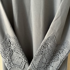 大きいサイズ ワンピース(未使用品)袖のレースが可愛いワンピースの画像
