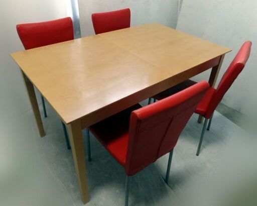 ニトリ 伸縮式ダイニングテーブル ５点セット BK1150 ジーン150  幅130～165cm ☆札幌市白石区/店頭お引取り歓迎【自社配送は札幌市内限定】