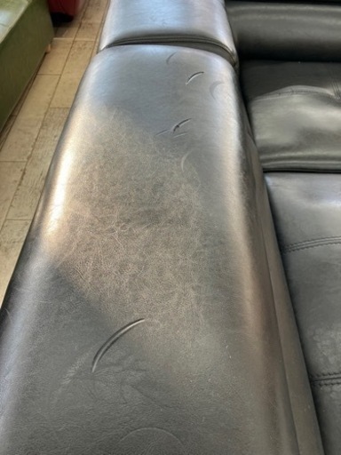 【✨お買い得✨モダン✨レザー✨ロータイプ✨267cm✨特大サイズ✨】定価108,000円→19,990円＋税 カウチソファ アーム ソ