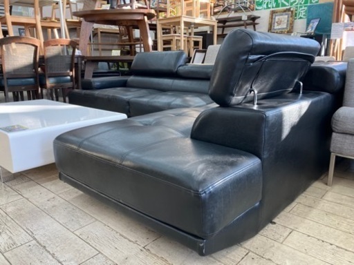 【✨お買い得✨モダン✨レザー✨ロータイプ✨267cm✨特大サイズ✨】定価108,000円→19,990円＋税 カウチソファ アーム ソ