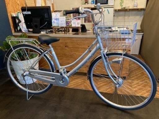 取引き中【訳あり！Panasonic前後タイヤ新品！】LEDオートライト　内装3段　27インチ自転車　シルバー