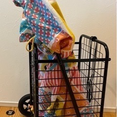 ハンドメイド　袋付き　キャリー　カート　押しぐるまの画像