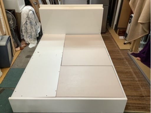【リサイクルサービス八光　田上店　配達・設置OK】ニトリ　カイトシリーズ　収納付きダブルベッド　ホワイト
