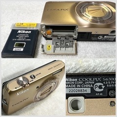 ■デジカメ NIKON COOLPIX S6300 ゴールド■ニコン クールピックス コンパクトデジタルカメラ■ジャンク品の画像