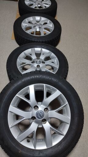 185/65R15スタットドレスタイヤ　GOODYEAR　ICENAVI7四本　日産純正アルミホイール付