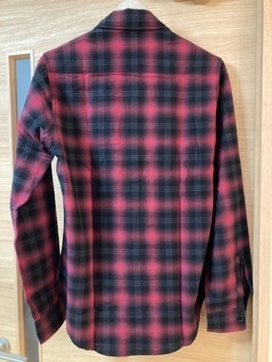 SAINT LAURENT PARIS タータンチェック長袖シャツ レッド