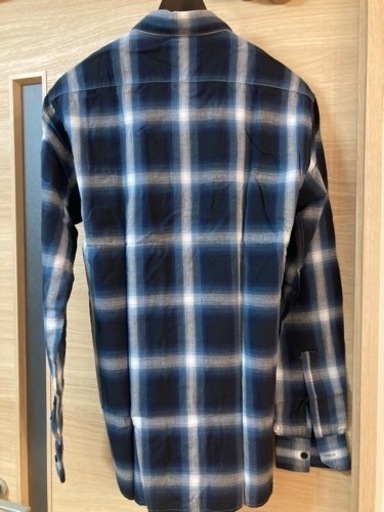 SAINT LAURENT PARIS  チェック総柄シャツ ブルー ホワイト