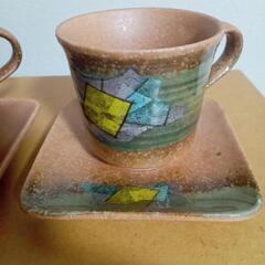 伝統美術工芸・九谷焼コーヒー碗皿・銀彩の画像
