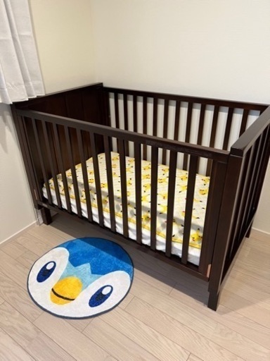 ブーリ　BOORI ベビーベッド　バイロン　ブラウン　美品