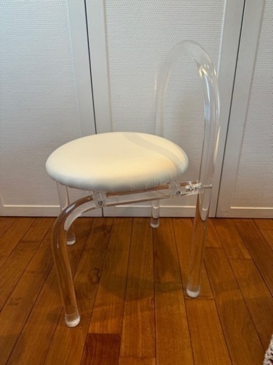 韓国家具　ホワイト　クリア　チェア　椅子　シンプル