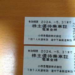 小田急電鉄　株主優待乗車証　電車全線　2枚