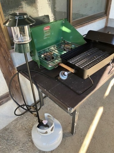 ランタン、グリル、バーナー3点セット