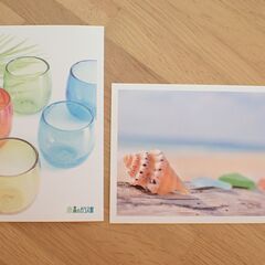 絵葉書　ポストカード　琉球ガラス　２枚セット