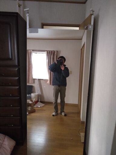 仕切り突っ張り姿見鏡