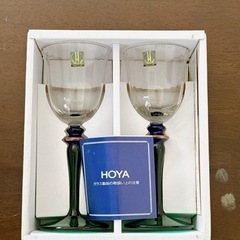 ワイングラス　ペア　HOYAクリスタル　MADE IN RUMANIA