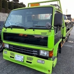 三菱　キャンター　ヤフオク　積載車　車検あり
