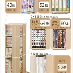 アイリスオーヤマ 回転本棚 ホワイトの画像