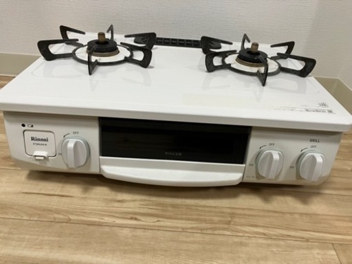 ガスコンロ リンナイ (Rinnai) HOWARO ホワロ 56cm 2口 ガステーブル LPガス 都市ガス プロパン ガス 片面焼きグリル アンティークブルーの オシャレ ガスコンロ