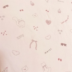 ジェラートピケ ❤️ おくるみ  キャット リボン 人気柄 フード付の画像