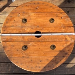 ㉓サイドテーブル・ガーデニングテーブル・小物置き電線ドラム・木製ドラム・ケーブルドラムの画像