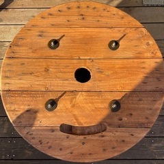 ㉓サイドテーブル・ガーデニングテーブル・小物置き電線ドラム・木製ドラム・ケーブルドラムの画像