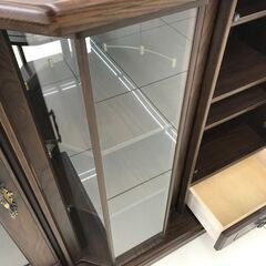 ★ジモティ割あり★  回転サイドボード ダークブラウン H100.5×D46×W133 クリーニング済み HJ2042