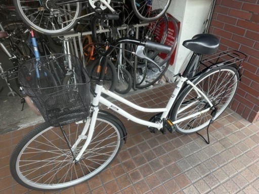 27インチ　ママチャリ　ホワイト