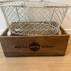WECK木箱とワイヤーバスケット