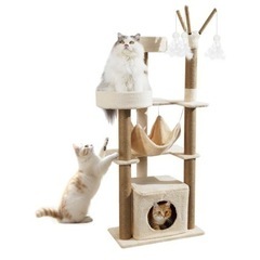 中古のキャットツリー キャットツリー 据え置き 高さ 190cm 幅 94cm 猫タワー 爪とぎ