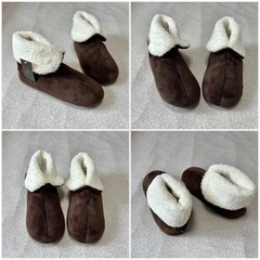 《新品未使用》足首まで暖かい　ムートン調ルームシューズの画像