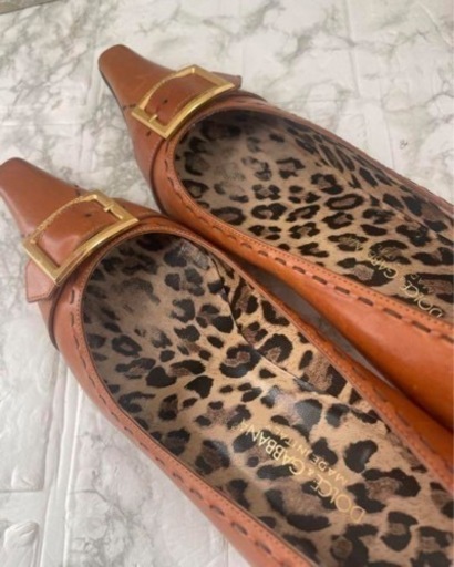 美品　DOLCE & GABBANA パンプス レオパード　レザー　23