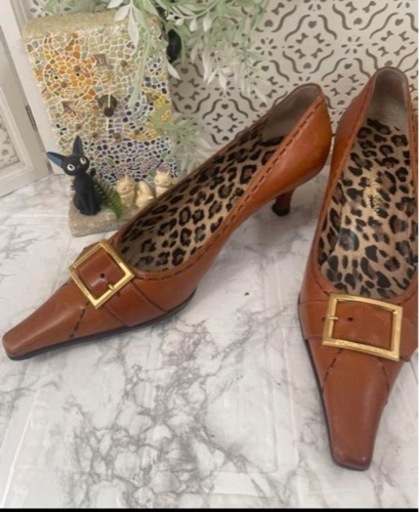 美品　DOLCE & GABBANA パンプス レオパード　レザー　23